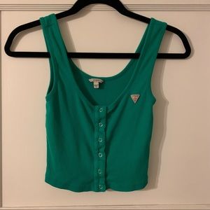 Guess Button Up Crop Tank